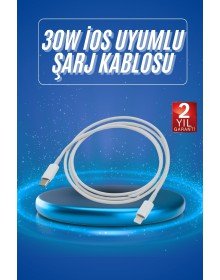 Type-C Ligtning 30W İOS Şarj Kablosu Hızlı Şarj Kablosu