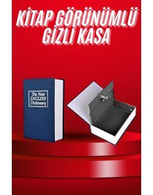 Kitap Görünümlü Gizli Kasa Büyük Boy Anahtarlı Kilitli Para Kasası