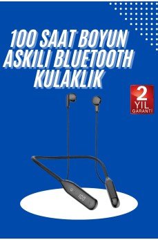 100 Saat Kablolu Boyun Askılı Dijital Göstergeli Bluetooth Kulaklık