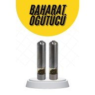 Baharat Öğütücü Paslanmaz Ayarlanabilir Otomatik Pilli Işıklı Tuz & Karabiber