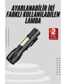 EL Feneri Uzun Menzilli Usb Şarj Edilebilir Kamp Lambası