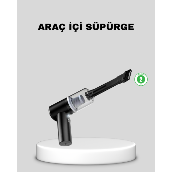 Mini Şarjlı Araç Süpürgesi – 120W Güçlü Motor, 5500PA Vakum Emiş, Yıkanabilir Filtre Mini Şarjlı Araç Süpürgesi – 120W Güçlü Motor, 5500PA Vakum Emiş, Yıkanabilir Filtre