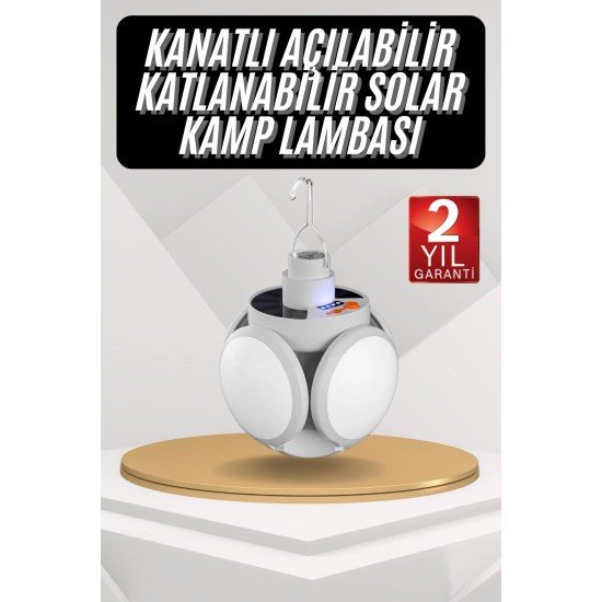 Kamp Lambası Güneş Enerjili Solar 5 Kanatlı Katlanır Lamba Karavan Kamp Lambası Güneş Enerjili Solar 5 Kanatlı Katlanır Lamba Karavan