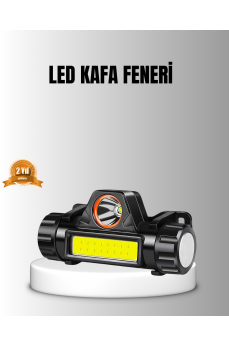 Şarjlı LED Kafa Feneri – Çift Fonksiyonlu, 200LM Işık Gücü, IP44 Suya Dayanıklı