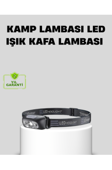 Şarjlı LED Kafa Feneri | 4 Modlu Akıllı Sensörlü Far | Su Geçirmez IPX5 Kamp ve Balıkçı Lambası