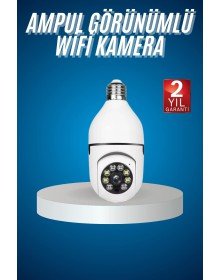 Wifi Güvenlik Kamerası Çift kameralı Ampule Takılabilir Sensörlü