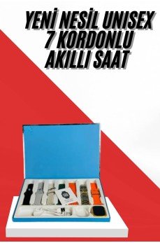 7 Kordonlu Unisex Akıllı Saat Çoklu Kordon Seçeneği Amoled Ekran