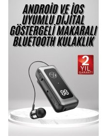 Makaralı Kulaklık SD Kart Girişli Dijital Göstergeli Kablolu Bluetooth Kulaklık