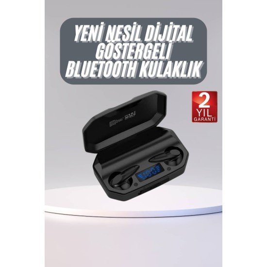 Rgb Işıklı Çift Mikrofonlu Siyah Profesyonel  Kulaklığı Kablosuz Kulakiçi