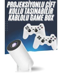 4K Wireless Çift Kollu Kumandalı Oyun Projeksiyonu Retro Video Oyunu