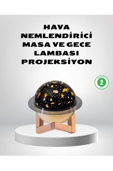 USB Projeksiyon Gece Lambası ve Hava Nemlendirici – Aromaterapi Destekli, Taşınabilir Mini