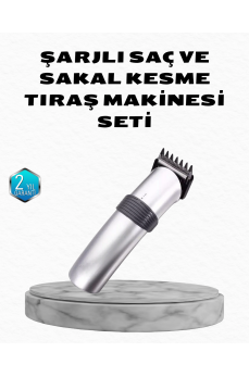 Profesyonel Şarjlı Saç ve Sakal Kesme Makinesi – Paslanmaz Çelik Bıçaklı, Ergonomik ve Sessiz Motorlu