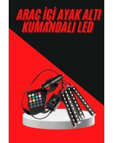 12 Ledli RGB Işıklı Araç Içi Ayak Altı Led Oto Ampul Kumandalı 7 Renk
