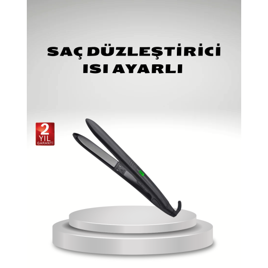 Isı Ayarlı Saç Düzleştirici Titanyum Seramik Plaka, Dijital Ekran