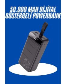 Powerbank 50.000 Mah Dijital Göstergeli Taşınabilir 4 Portlu Hızlı Powerbank