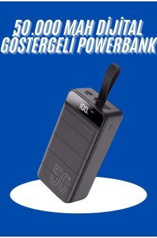 Powerbank 50.000 Mah Dijital Göstergeli Taşınabilir 4 Portlu Hızlı Powerbank