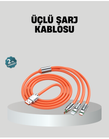 ÜÇLÜ Şarj Kablosu – Yüksek Hızlı, Dayanıklı ve Uzun Ömürlü