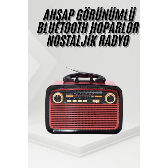 Nostalji Radyo Bluetooth Hoparlör USB-SD Kart Giriş Led Fener Işıklı Bataryalı Pilli Nostalji Radyo Bluetooth Hoparlör USB-SD Kart Giriş Led Fener Işıklı Bataryalı Pilli