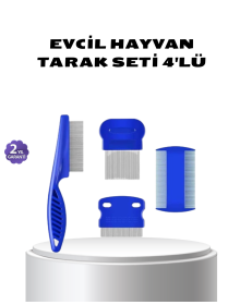 4’lü Evcil Hayvan Tüy Temizleme Seti – Paslanmaz Çelik,Plastik, Pratik ve Hijyenik Bakım