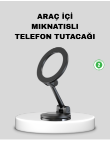 Katlanır Manyetik Araç İçi Telefon Tutucu – 360° Dönebilen, MagSafe Uyumlu, Güçlü Mıknatıslı Tasarım