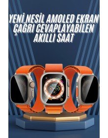 Ultra Max Kordon Kilitli Akıllı Saat Amoled Ekran Titreşimli Çağrı Cevaplayabilen