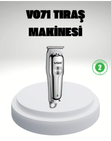 Gümüş Desenli Şarjlı Tıraş Makinesi – 120 Dakika Çalışma Süresi, 3 Başlıklı