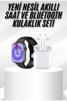 Yeni Nesil Akıllı Saat Ve Kulaklık Seti Gümüş Kasa Zarif Tasarım Çok Fonksiyonlu