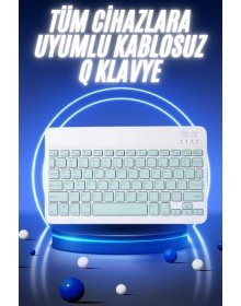 Bluetooth Şarj Edilebilir Mini Q Klavye Kablosuz Taşınabilir