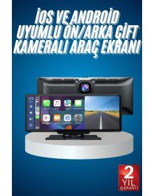 4K Ultra Araç İçi Ön ve Arka Kameralı Ekran HD 2 Kameralı Torpido Üstü Araç Multimedya
