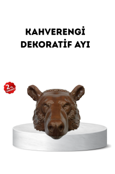 Ev ve Ofis İçin Dekoratif Ayı Başı Heykel Hediyelik Duvar Aksesuarı