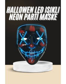 Işıklı Led Maske Parti Eğlence Maskesi Hallowen Neon Maske