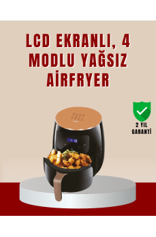 6 Litre Büyük Kapasiteli Dokunmatik Airfryer 2400W Yağsız Fritöz