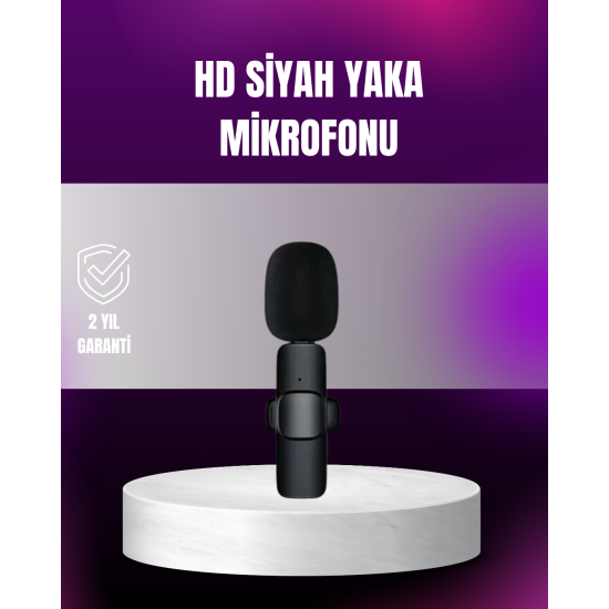 iPhone Uyumlu Çift Mikrofonlu Kablosuz Yaka Seti Profesyonel Ses