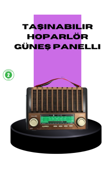 Güneş Enerjili Taşınabilir Radyo ve Bluetooth Hoparlör Çok Fonksiyonlu