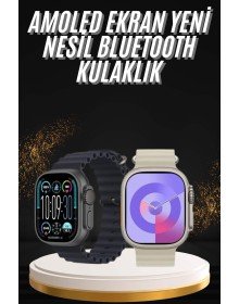 ANC Özellikli Bluetooth Kulaklık ve Amoled Ekran Akıllı Saat Uyku ve Sağlık Takibi Nabız Ölçer