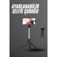 Selfie Çubuğu Tripod Bluetooth Kumandalı Selfie Çubuğu Telefon Tutucu