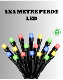 2x2 Metre Pil ile Çalışan Perde LED Işık – 8 Modlu Dekoratif