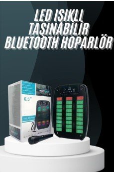 Bluetooth Hoparlör Taşınabilir Şarjlı Işıklı Büyük Boy Yüksek Ses Kaliteli