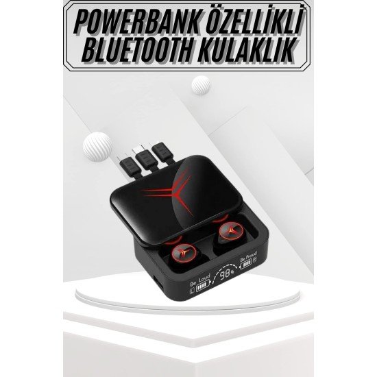 Kablosuz Bluetooth Kulaklık Powerbank Özellikli Göstergeli Hd Mikrofon