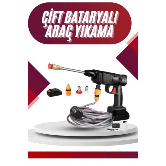 Oto Araba Yıkama Şarjlı Ve Yüksek Basınçlı Oto Yıkama Ve Sulama Tabancası