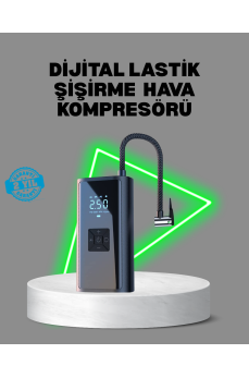 80W Kablosuz Dijital Ekranlı Taşınabilir Lastik Şişirme Pompası