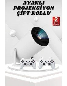 Ayaklı Oyun Projeksiyonu Çift Kollu Taşınabilir Sinema Projektörü
