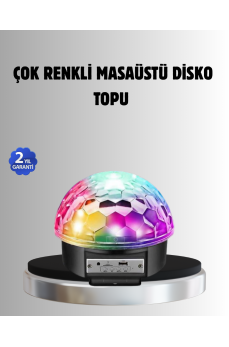 Bluetooth Kontrollü Masaüstü Disko Topu Işığı – Renkli LED Işık Gösterisi ve Uzaktan Kumanda