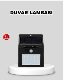Güneş Enerjili 20 LED Hareket Sensörlü Lamba – IP65 Su Geçirmez Dış Mekan Aydınlatma