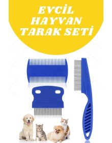 Evcil Hayvan Tarak Seti 4'lü Bit Tarağı Ked Köpek Tüyüne Uygun