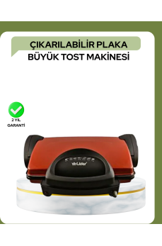 2000 Watt Teflon Tost Makinesi – Geniş Plaka, Ayarlanabilir Isı, Kolay Temizlik