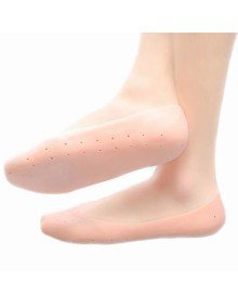 1 Çift Silikon Hava Alır Patik Silikon Ayak -Topuk Koruyucu Nemlendirici