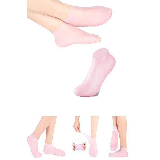 1 çift silikon jel topuk nemlendirici çorap ayak bakımı çatlama koruyucu krem çorabı