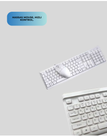 Klavye Mouse Seti Sessiz Kablosuz Türkçe TV  PC Uyumlu