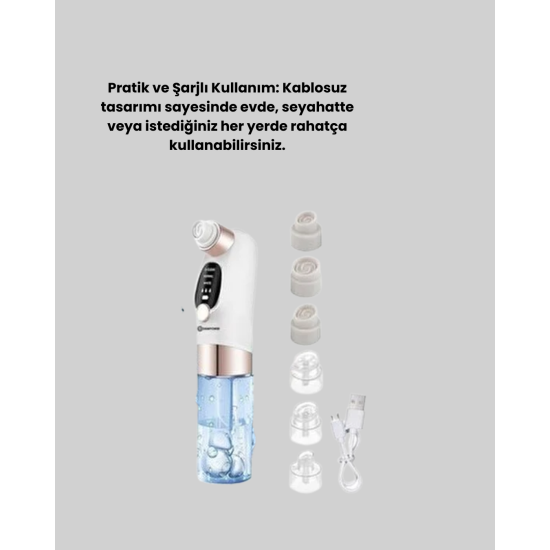 Evde Kolay Kullanım İçin Şarjlı Siyah Nokta Temizleme Aleti